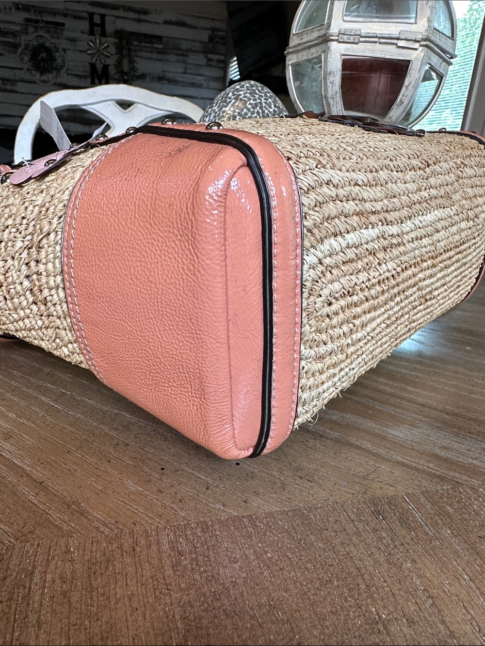 Coach Floral Embellished Straw Natalie Tote NWT - Picture 11 of 16